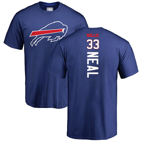 Men NFL Buffalo Bills #33 Siran Neal Royal Blue Backer T Shirt->nfl t-shirts->Sports Accessory